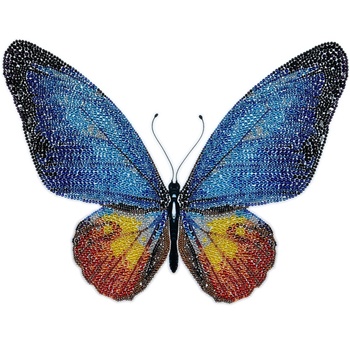 Identificar El cielo progenie Mariposa color azul. Set para bordar con perlas. El set incluye: perla -  Rocafort