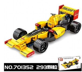 Coche de Formula 1 en color amarillo, 293 piezas.