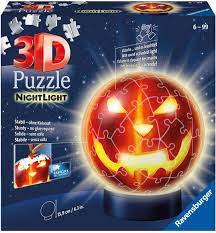 Calabaza de Halloween con luz, puzle 3D