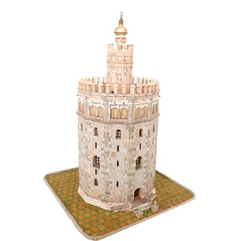 Torre de Oro de Sevilla. Kit de construcción con piezas de cerámica.