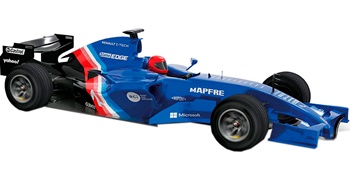 Coche Formula 1 color azul.