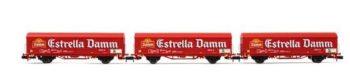 Set de tres vagones RENFE JPD Estrella Damm, época V.
