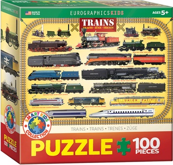 Trenes, puzzle de 100 piezas.