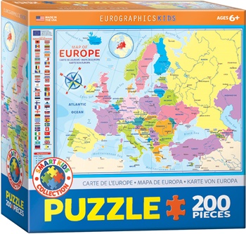 Mapa de Europa, puzzle de 200 piezas.