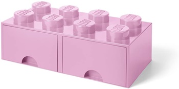 Cajón doble de LEGO color rosa.