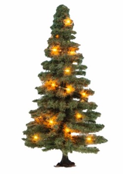 Arbol de Navidad iluminado con luz led, 8 cm de alto.