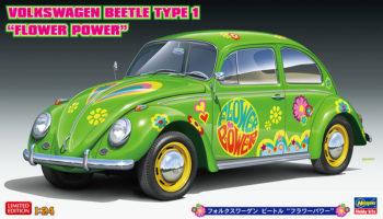 VW Beetle tipo 1 Flower Power. Kit de plástico escala 1/24.