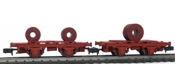 Set de 2 vagones unificados portabobinas color rojo óxido.