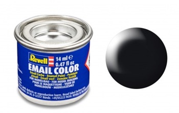 Pintura esmalte color negro satinado RAL 9005, 14ml.