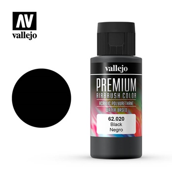 Premium Airbrush color, color negro, 60ml.