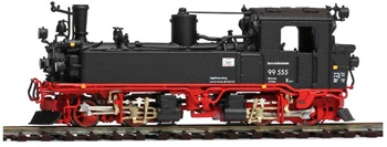 Locomotora de vapor DR 99 555, época III.