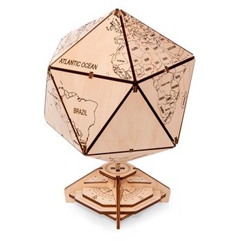 Globo Icosahedral, kit de madera con 97 piezas.