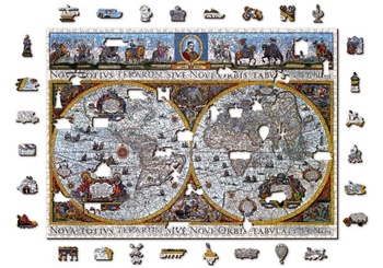 Mapa antiguo nova terrarum. Puzzle de 1010 piezas de madera.