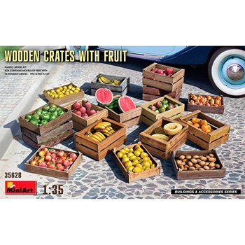 Cajas de madera con fruta, escala 1/35.