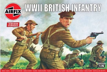WWII British Infantry, 48 figuras para pintar, escala 1/76.