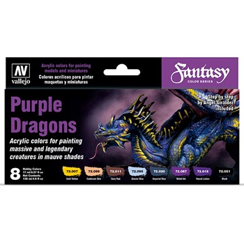 Vallejo Purple Dragons, set de 8 pinturas acrílicas.