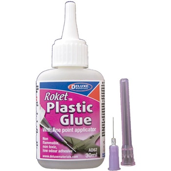 DELUXE ROKET Plastic Glue 8-10s, 30ml.