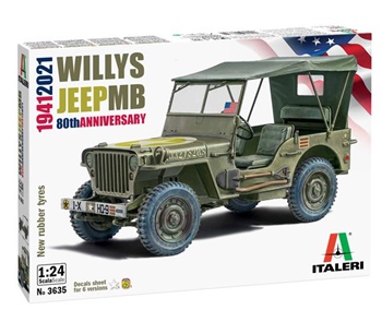 Willys Jeep MB 80 Aniversario 1941-2021. Kit de plástico escala 1/24.