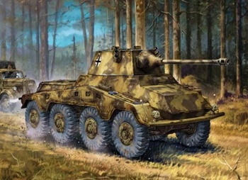 German heavy armored car Sd. Kfz. 234/2 Puma, escala 1/100.