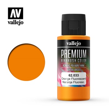 Premium Airbrush Color, color naranja fluorescente, 60ml.