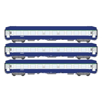 Set de tres coches pasajeros CORAIL SNCF, época V.
