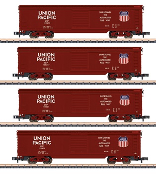 Set de cuatro vagones Union Pacific, época III.