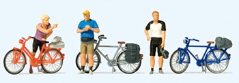 Personajes en bicicleta.