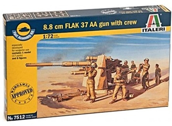 8.8cm FLAK 37 AA gun. Kit plástico escala 1/72.