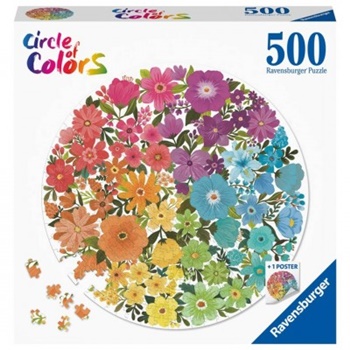 Círculo de colores: Flores, 500 piezas.