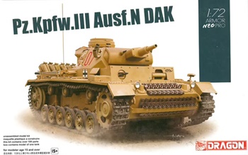 Pz. Kpfw. III Ausf. N DAK. Kit plástico escala 1/72.