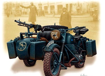 German motorcycle WWII.