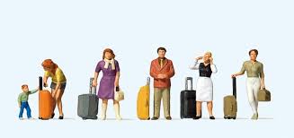 Personajes con maletas.