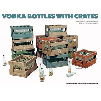 Botellas de Vodka en cajas, escala 1/35.