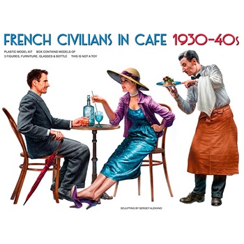 French civilians in cafe 1930-1940, escala 1/35.