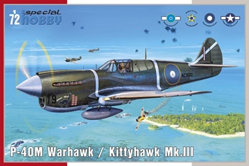P-40M Warhawk Kittyhawk Mk.III. Kit de plástico escala 1/72.