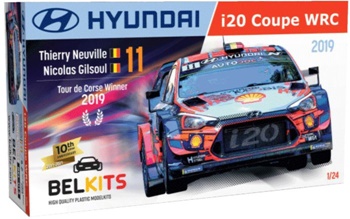 Hyundai i20 Coupé WRC. Kit de plástico escala 1/24.