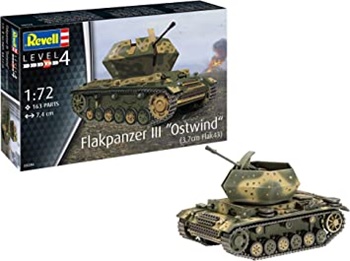 Flakpanzer III Ostwind 3.7cm Flak. Kit plástico escala 1/72.