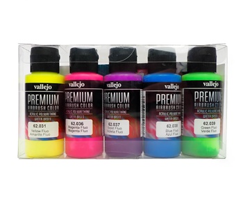 Set de cinco colores Fluorescentes PREMIUM.
