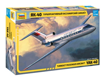 Turbojet, avión pasajeros YAK-40. Kit plástico escala 1/144.