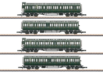 Set de 4 vagones de cuatro ejes del Ferrocarril Federal Alemán (DB).