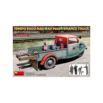 Tempo E400 Railway maintenance truck con personal, escala 1/35