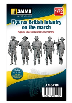 Figures British infantry on the march, escala 1/72.