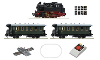 Set Iniciación HO: locomotora vapor + vias + transformador.