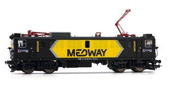 Locomotora eléctrica 269 517-9 MEDWAY negra-amarilla, época VI.