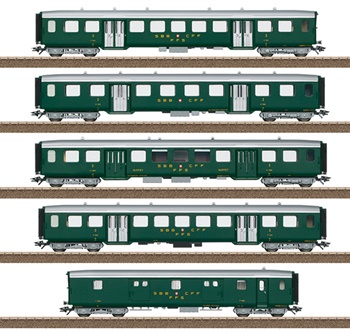 Set de 5 coches de los Ferrocarriles Federales Suizos, época III.