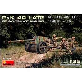 PAK 40 LATE German 7.5cm anti tank gun, escala 1/35.