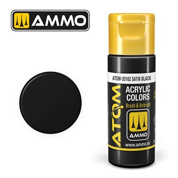 ATOM COLOR Negro satinado, 20ml.