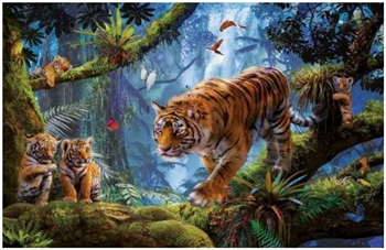 Tigres en el árbol, 1000 piezas.