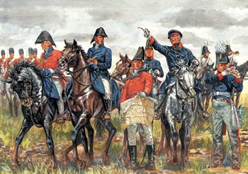 British and prussian general staff Waterloo, escala 1/72.