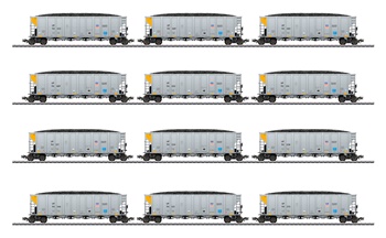Set de Doce vagones de transporte de carbón de la Union Pacific Railro
